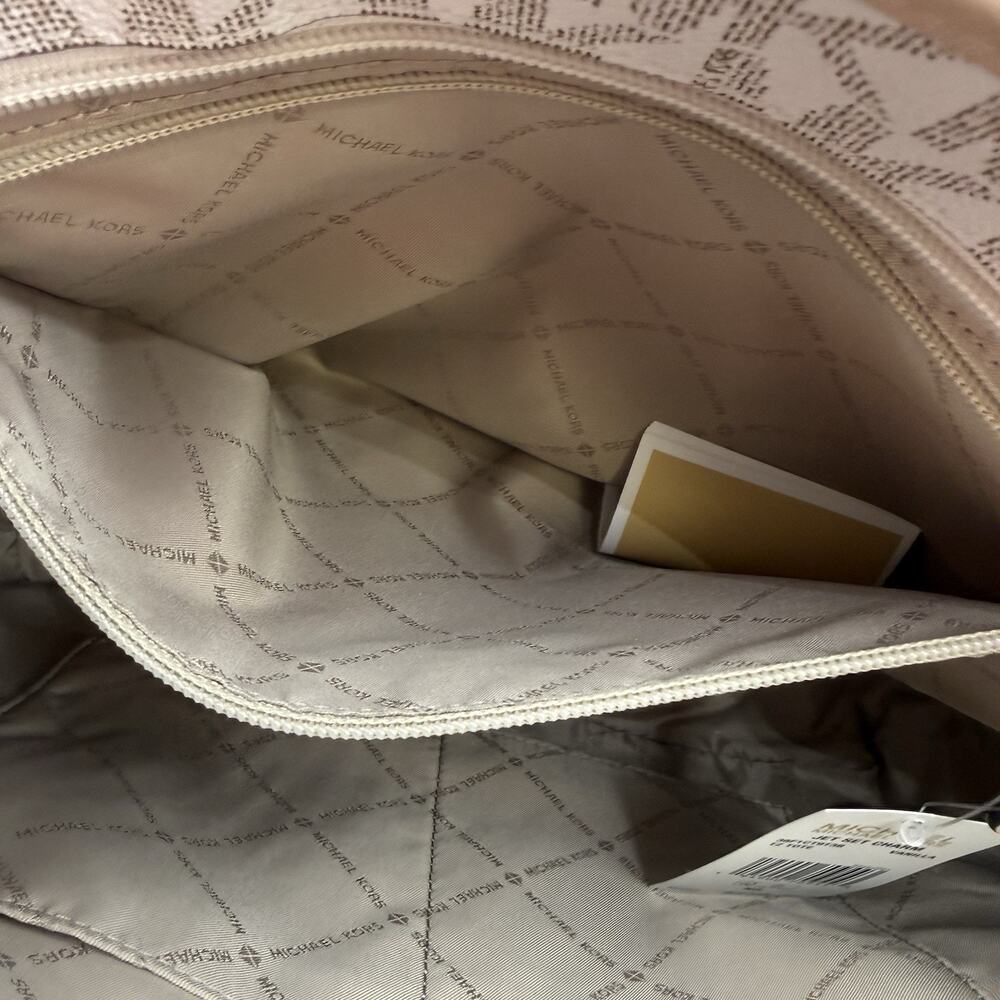 Michael Kors Jet Set Charm Large Vanilla Monogram Tote Bag Shoulder Purse - Picture 9 of 13